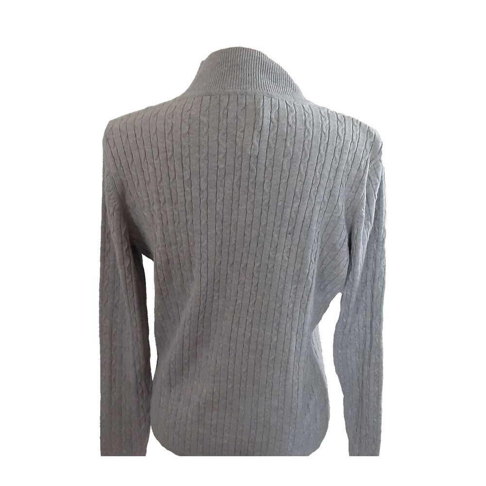 Classic Elements Light Gray Mock Turtleneck Cable… - image 4
